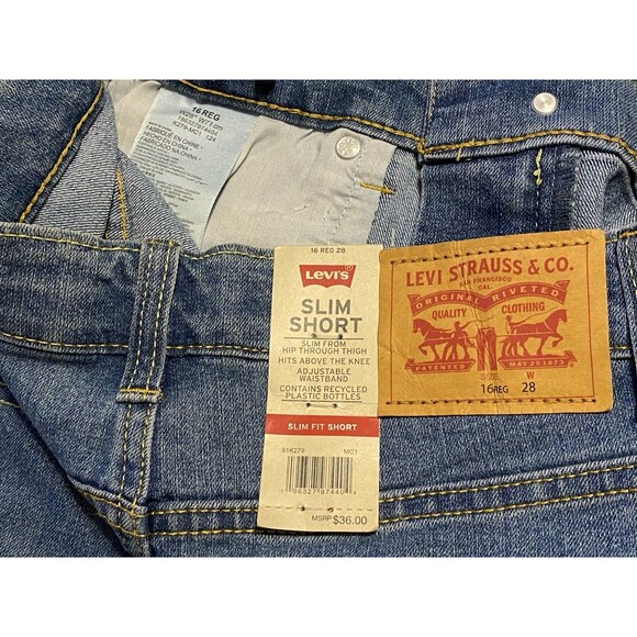 Lot 2 NWT YOUTH KIDS BOYS LEVI'S SLIM SHORTS DRY STRETCH PERFORMANCE SZ 16 (28) - Picture 15 of 16